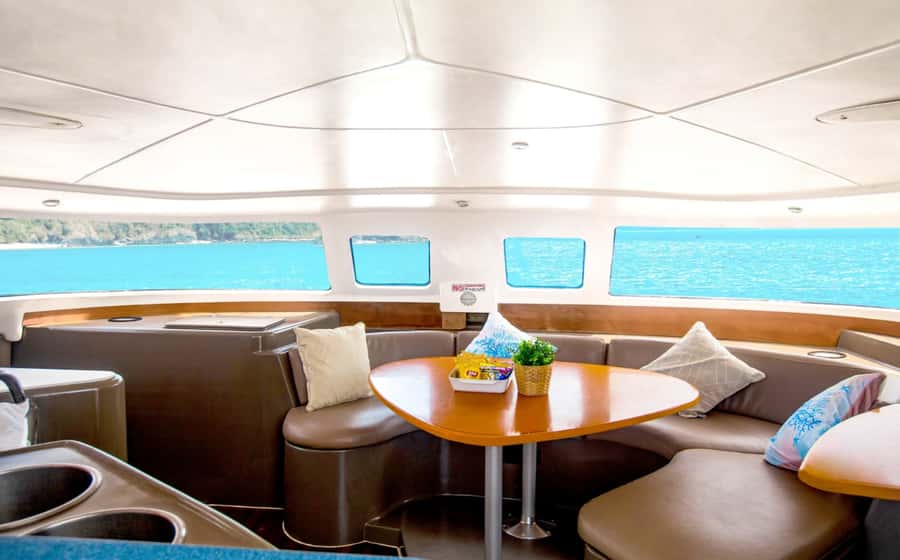 Phuket Catamaran Tour in Coral Island and Sunset Voyage - Food, drinks, and comfort onboard