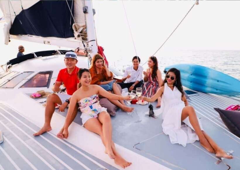 Phuket: Coral Island Catamaran Cruise with Sunset Dinner - Koh Hey beach time and optional water sports