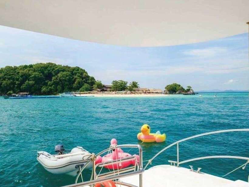 Phuket: Coral Island Snorkeling and Sunset Catamaran Cruise - Boarding the sailing catamaran