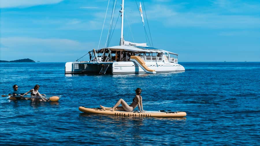 Phuket: Coral & Racha Sunset Luxury Catamaran Party Cruise - Racha Island and the main water session