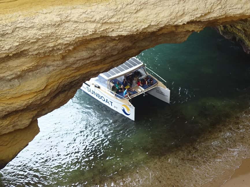 Portimao: SUNSET Benagil Caves Tour | Eco Catamaran - Entering the main Benagil Caves