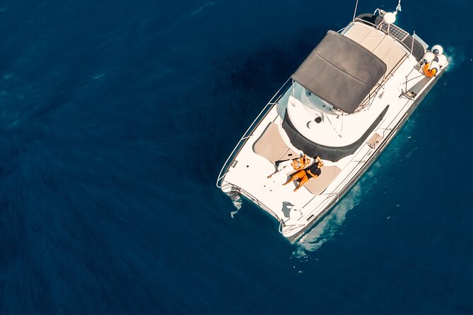Private Caldera Cruise with Power Catamaran ENJOY incl. Meal & Drinks - The volcanic island and hot springs