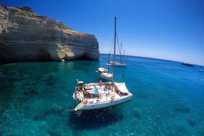 Private Catamaran Half Day Afternoon Cruise with Sunset: Kleftiko - Setting out from Adamantas at 3 pm