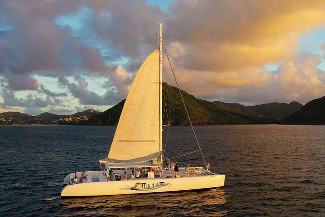 Private Catamaran Sunset Cruise from St Lucia for Up to 15 Guests - A private sunset from Rodney Bay Marina