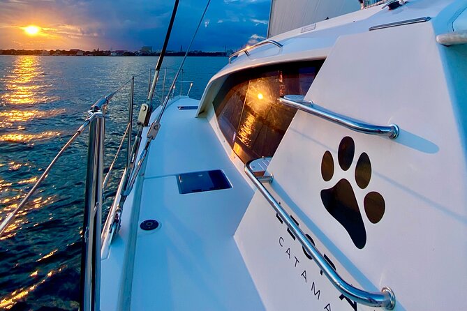 Private Charleston Harbor Catamaran Sail - Leaving Patriots Point beneath the Ravenel Bridge