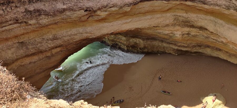 Quarteira: Benagil Cave Guided Catamaran Day Cruise & Drink - A swim stop, if the sea allows