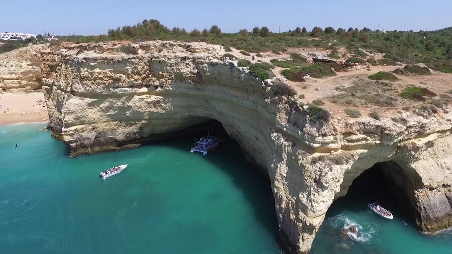 Quarteira: Benagil Cave Guided Catamaran Day Cruise & Drink - Drinks, snacks, and comfort aboard