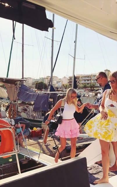 Rethymno: Sunset Catamaran Cruise - Sushi & Open Bar - Sunset near the waterline