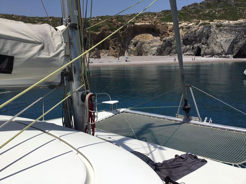 Rhodes: Sailing Catamaran Day Cruise with food and drinks - Anthony Quinn Bay: a 50-minute swim