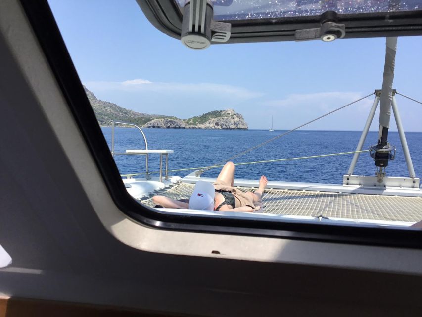 Rhodes: Sailing Catamaran Day Cruise with food and drinks - The first 75 minutes along Rhodes’ east coast