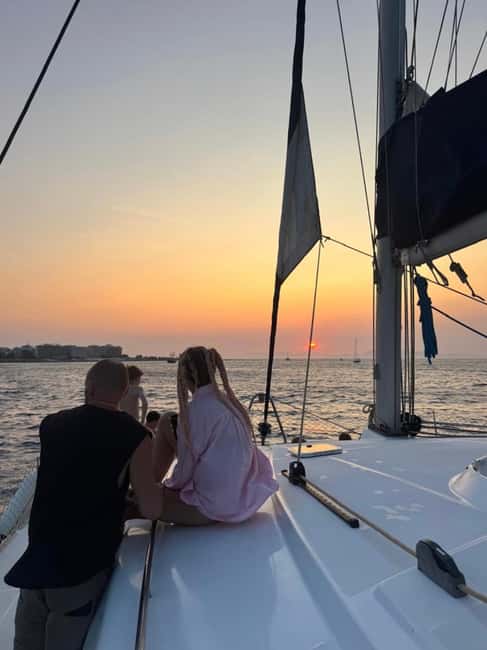 Rhodes: Sunset Catamaran Cruise with Snack, Fruits & Drinks - Leaving Mandraki Harbour around 5:00 PM