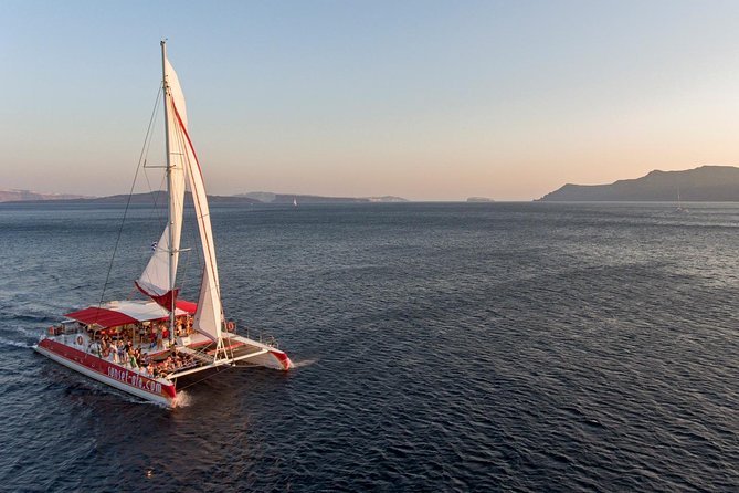 Sailing Catamaran Cruise in Santorini with BBQ, Drinks and Transfer - Hot Springs Near Palea Kameni