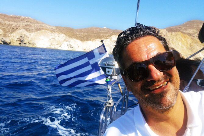 Sailsational Luxury Santorini Catamaran Sunset Cruise with Dinner - Mesa Pigadia brings together swimming and dinner