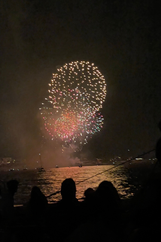 Salou's Fireworks 15th August Sail Catamaran - Waiting for the fireworks with Catalan treats
