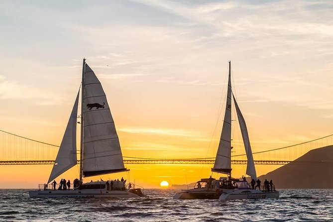 San Francisco Bay Sunset Catamaran Cruise - Sailing beneath the Golden Gate Bridge