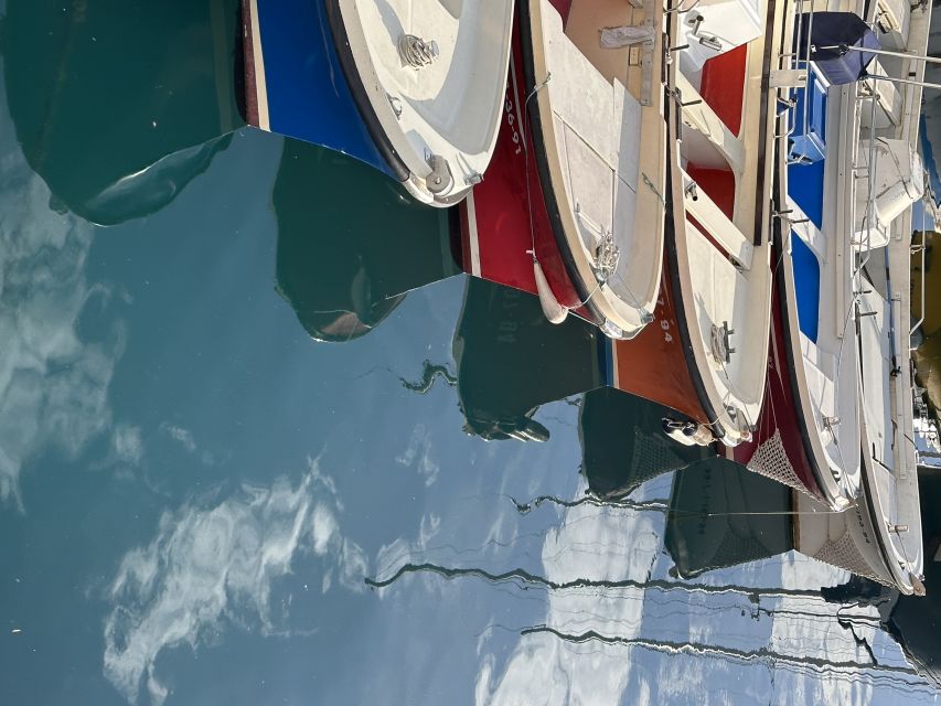 San Sebastian: Sustainable Catamaran Cruise with Audio Guide - Bar, restrooms, and deck space