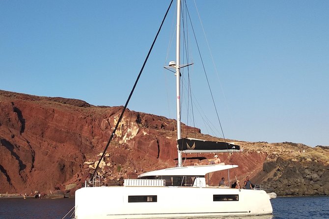 Santorini All-inclusive Private Catamaran Cruise - Red Beach and White Beach by Boat