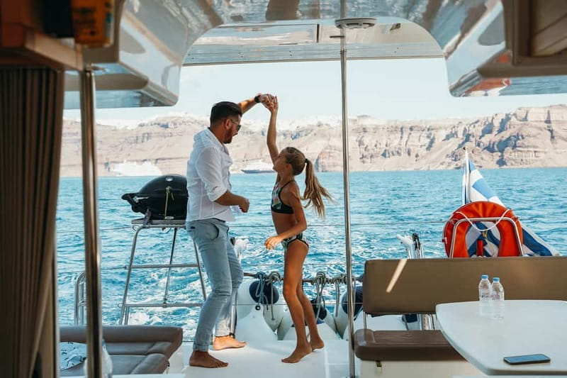 Santorini: All-Inclusive Private Catamaran Experience - A real meal instead of basic boat snacks