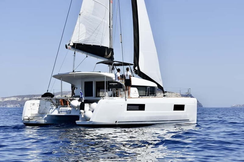 Santorini: All-Inclusive Private Catamaran Experience - Red Beach, White Beach, and the southern coast