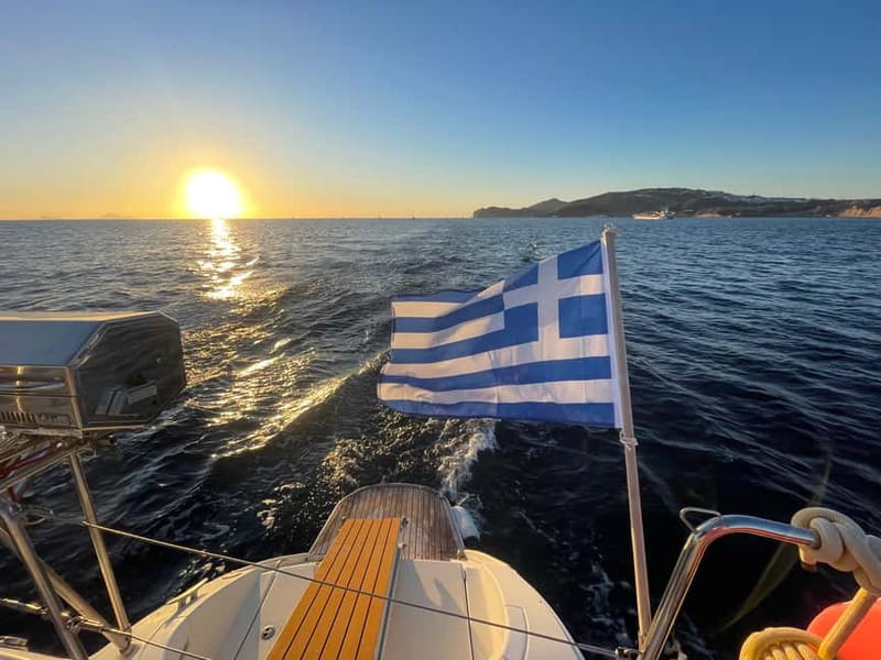 Santorini: Catamaran Cruise with Food and Drinks - Warm water at Palea Kameni