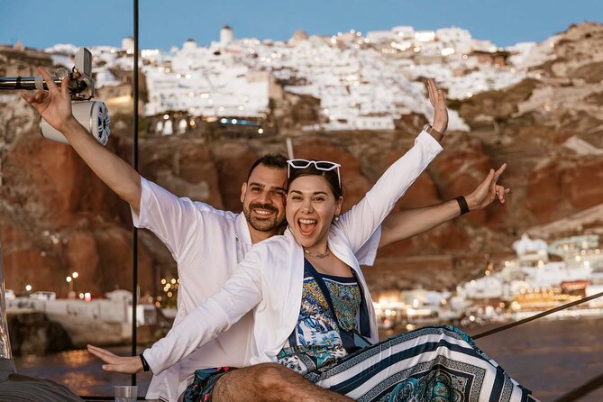 Santorini Catamaran Cruise with Greek Meal, Open-Bar and Sunset - Palea Kameni and the volcanic hot springs