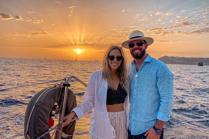 Santorini Catamaran Cruise with Greek Meal, Open-Bar and Sunset - Classic and luxury routes are not the same