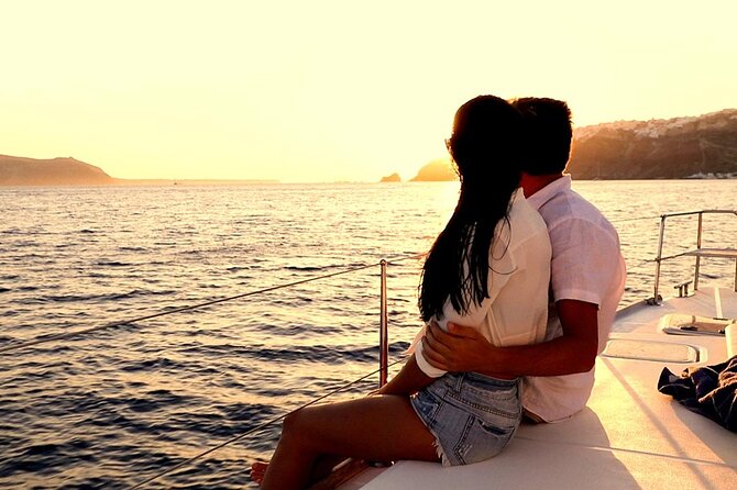 Santorini Catamaran Cruise with Greek Meal, Open-Bar and Sunset - Pickup details that affect your day