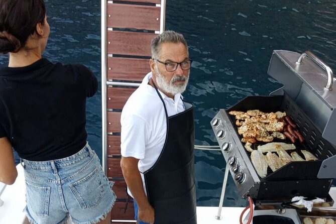 Santorini Catamaran Cruise with Meal and Drinks - Ellie’s Greek Meal Served at Sea