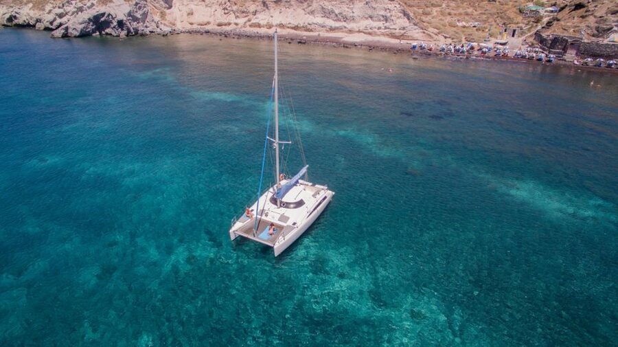 Santorini:Catamaran: private cruise with food & drinks - What the $1,001 price really buys