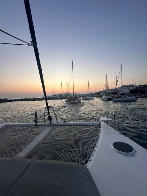 Santorini:Cruises with Catamaran around the Volcanic Island. - Mesa Pigadia is where lunch comes together