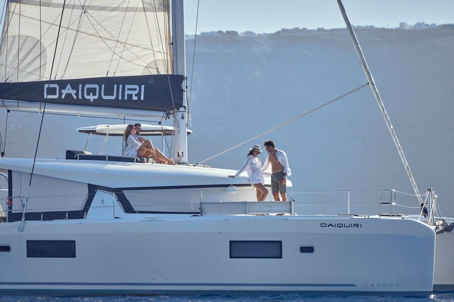 Santorini: Day Luxury Catamaran Cruise with Meal & Drinks - Thirassia Island gives you the first swim