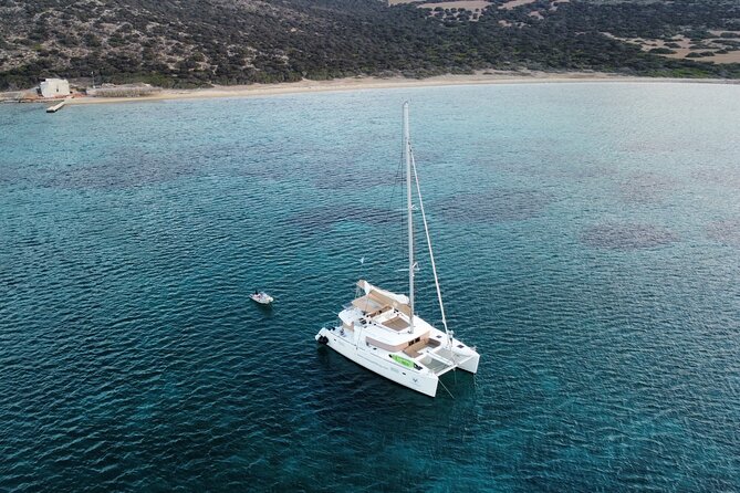 Santorini Gold Catamaran Cruise with BBQ, Drinks and Hotel Pickup - Lunch cruise or sunset dinner cruise?