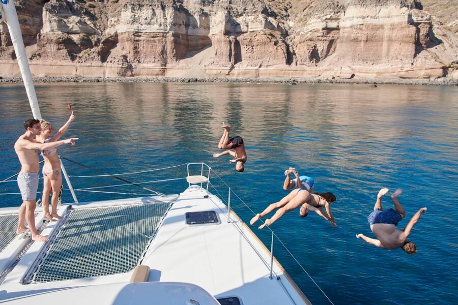 Santorini Gold Catamaran Cruise with Snorkel, BBQ & Open Bar - Key points to know before you book