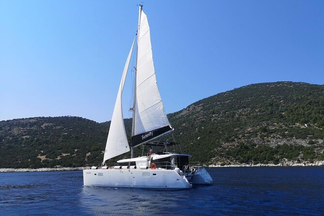 Santorini Oia: Private Sunset Catamaran Cruise with BBQ & Drinks - Sunset from the water is the grand finale