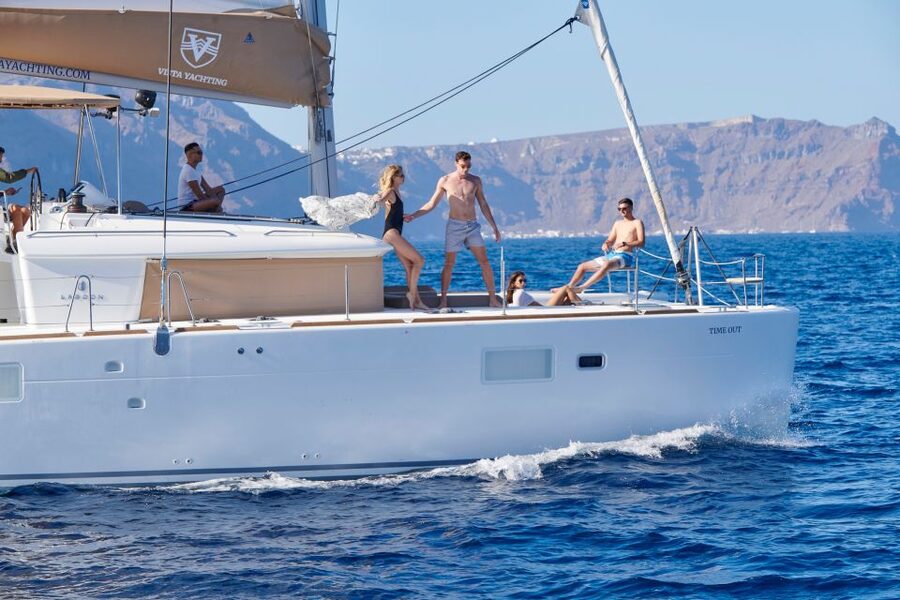Santorini: Platinum Catamaran Cruise w/ BBQ Meal & Open Bar - Is $117 a fair price?