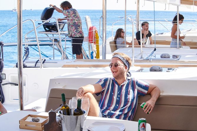 Santorini Platinum Catamaran Cruise with Meal, BBQ and Open Bar - Pickup requires close attention