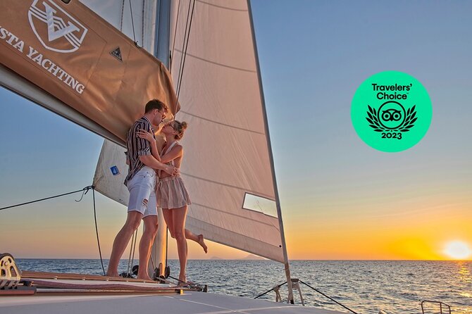 Santorini Platinum Catamaran Cruise with Meal, BBQ and Open Bar - Mesa Pigadia, the best chance to swim and snorkel