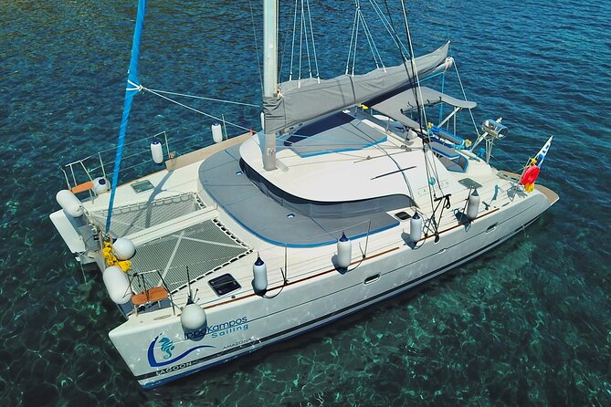 Santorini: Private All-In Catamaran Cruise (Food&Drinks) - Red Beach and the first swim