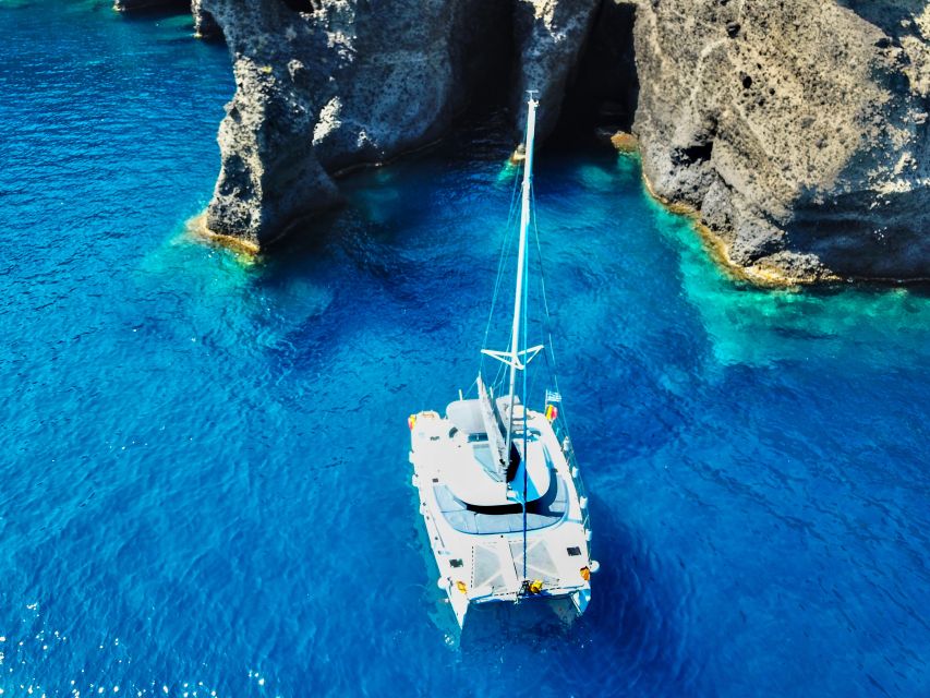 Santorini: Private All-In Catamaran Cruise, with Food|Drinks - Nea Kameni hot springs and the longest stop