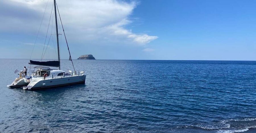 Santorini: Private All-In Catamaran Cruise, with Food|Drinks - The onboard meal is a real part of the experience