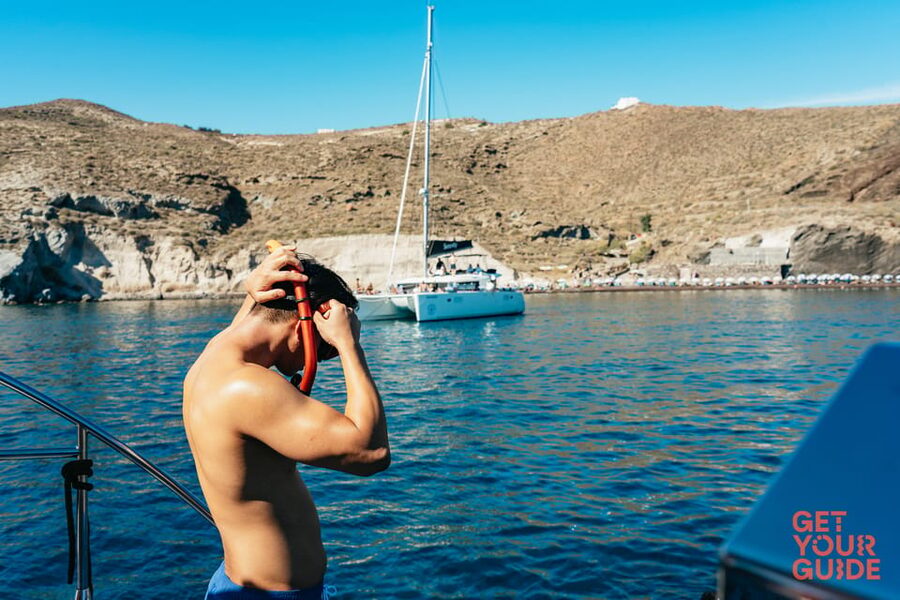 Santorini: Private Catamaran Tour with BBQ Meal and Drinks - Who should book this Santorini cruise