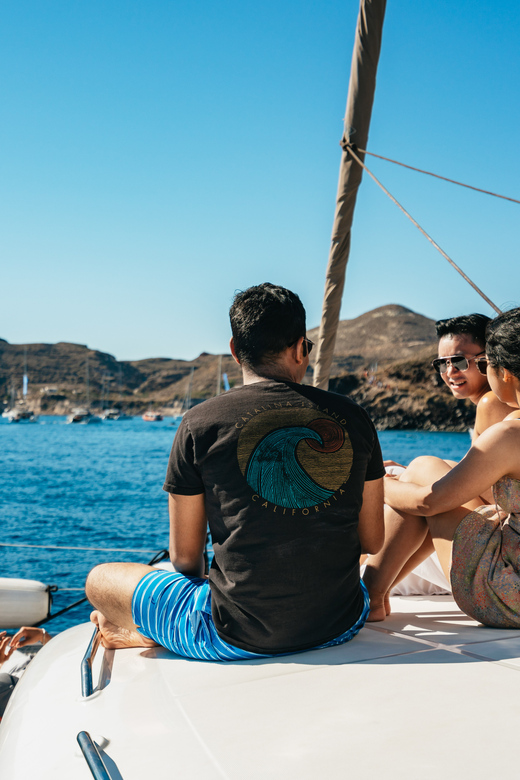 Santorini: Sailing Catamaran Cruise with BBQ and Drinks - Red Beach and the white volcanic cliffs