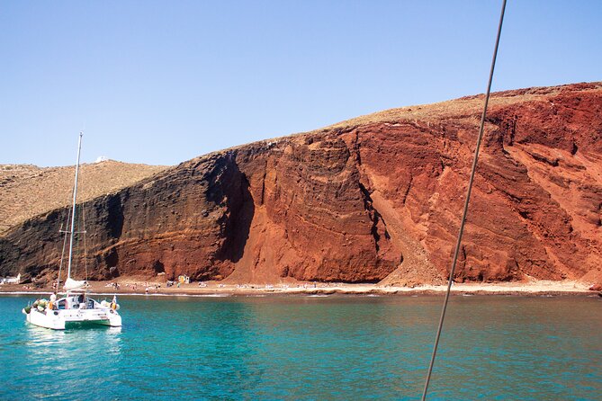 Santorini Sailing Catamaran Daily Cruises w/ Greek BBQ @Thirasia - The return sail and the Champagne finish