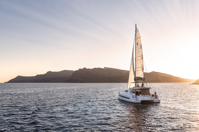 Shared Catamaran Half Day Cruise in Santorini - Red Beach and White Beach from the water
