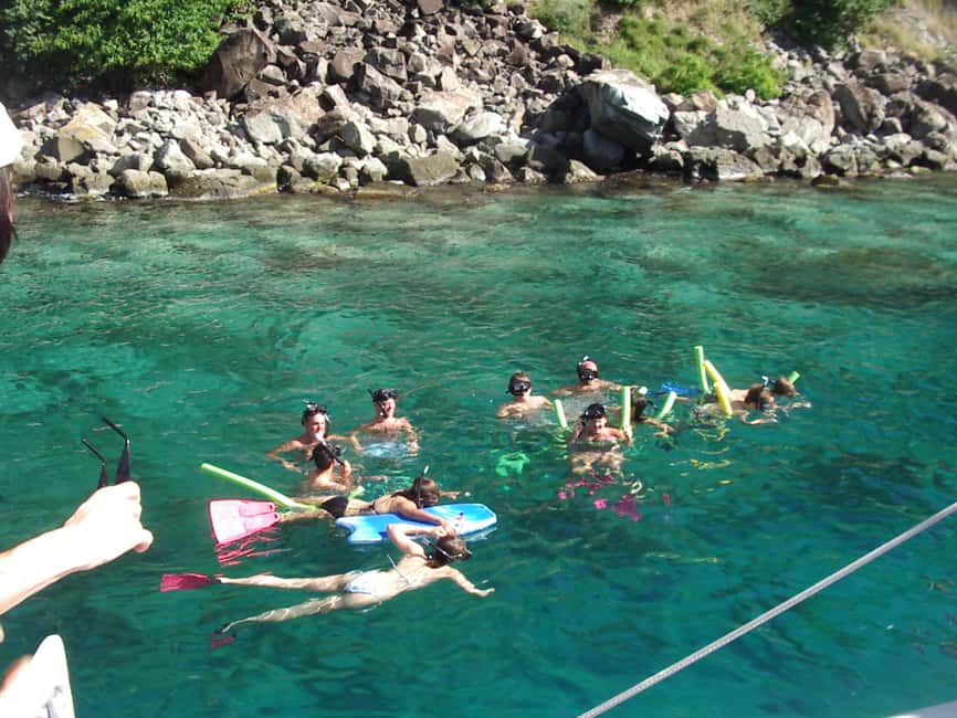 St. Kitts Full-Day Catamaran Cruise to Nevis - Sailing from Port Zante toward Nevis