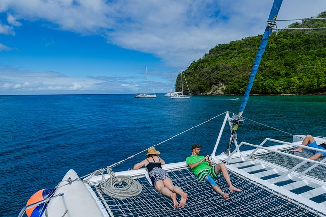 St Lucia Catamaran Day Sailing and Sightseeing Tour - Returning by catamaran through Marigot Bay