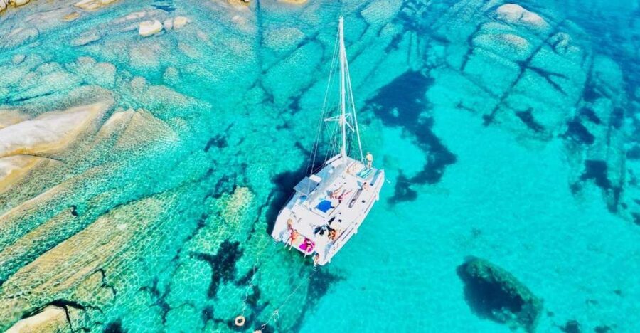 Stintino: Catamaran excursion in the Gulf of Asinara - Granite Cove and the first swim