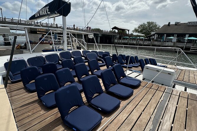 Sunday Mimosa Bar Catamaran Sail with Mini Brunch Bites - A Sunday sail with Charleston in the background