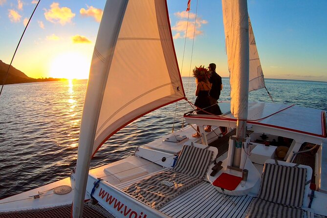 Sunset Cruise : Moorea Sailing on a Catamaran named Taboo - A quiet sunset on Moorea’s northern coast
