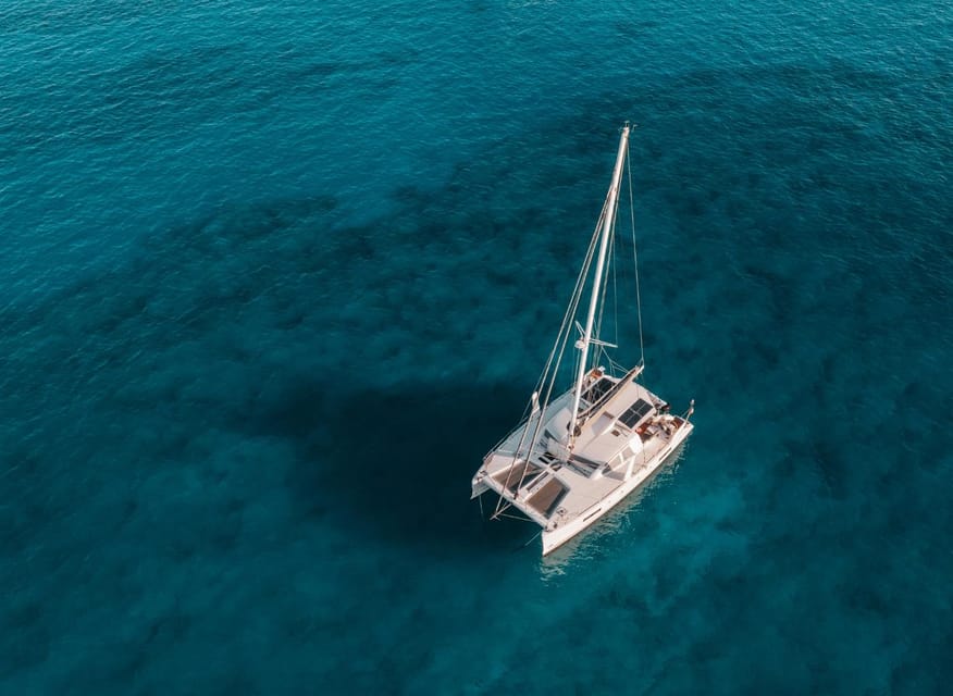 SUP Safari - Catamaran Cruise Dia Island & Gourmet Delights! - Sailing Toward Dia Island
